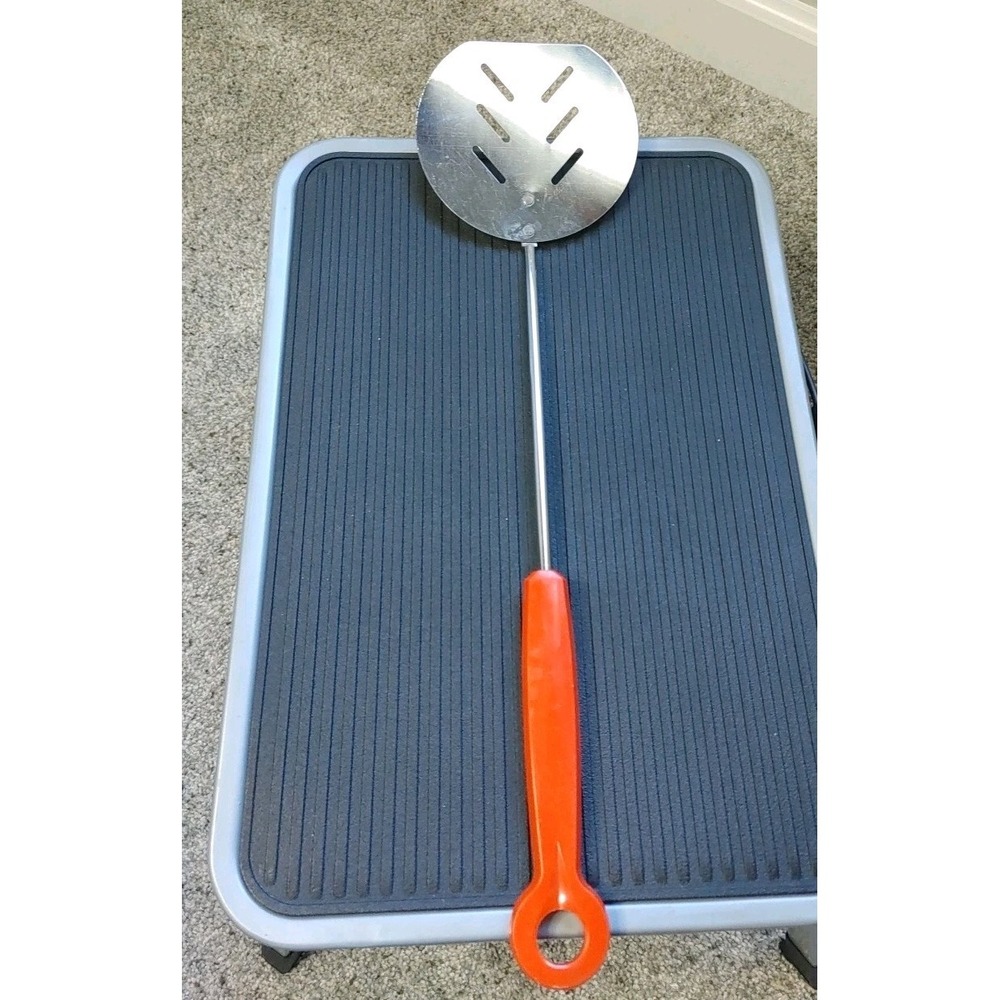 Vintage 16 1/2"  Long Handled Stainless Steel Turning Spatula with Orange Handle